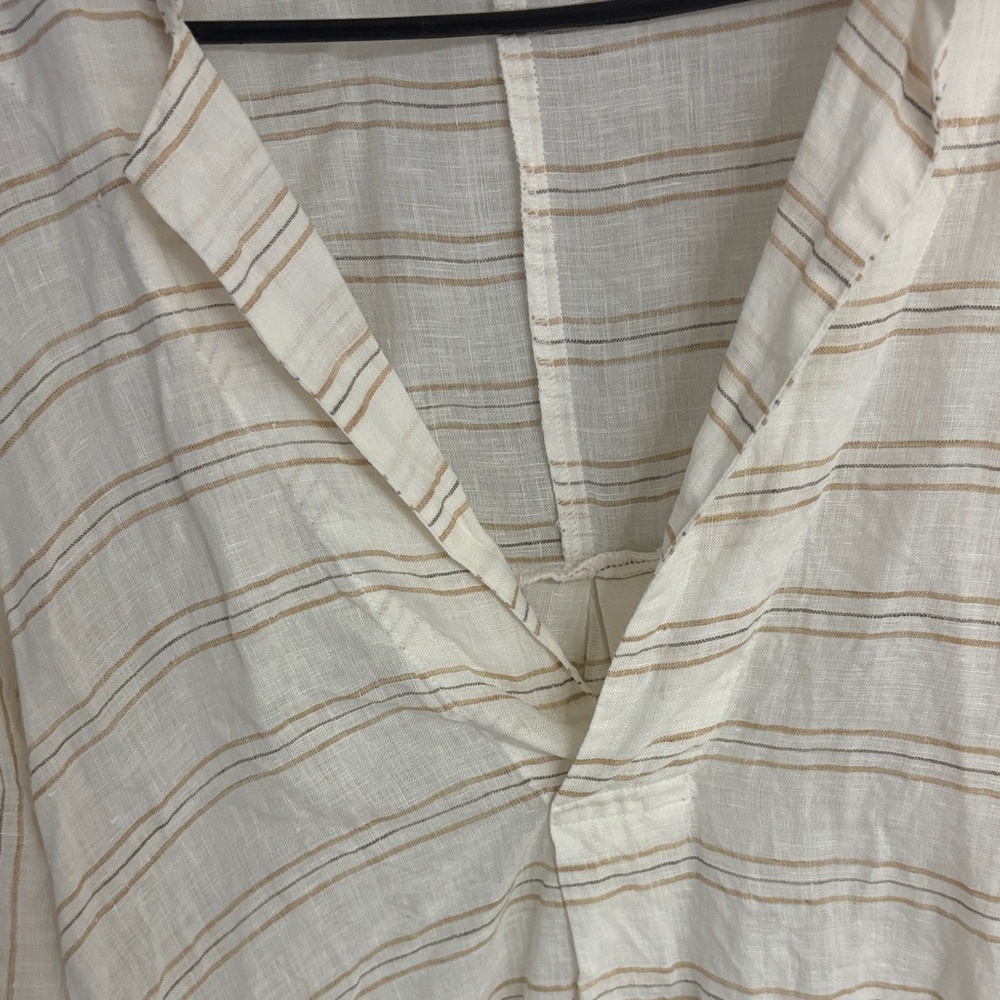CP Shades Cream Striped linen Blouse - Picture 3 of 6